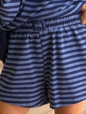 TALULAH Navy and Periwinkle Striped Women’s Shorts